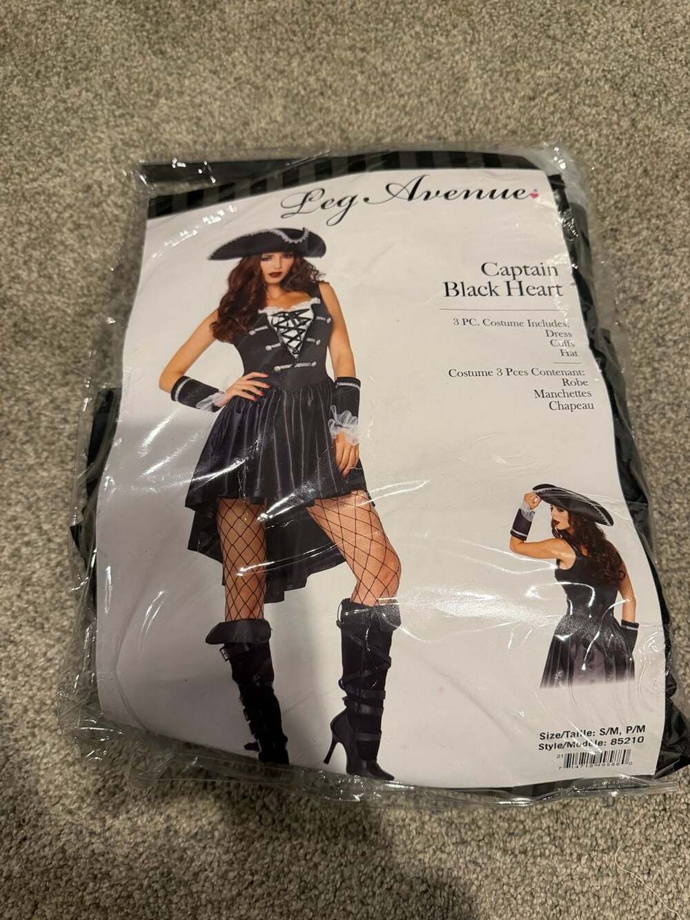 Leg Avenue Captain Black Heart Costume Size S/M